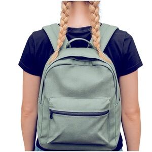 Sage Green Backpack with Black Trim New